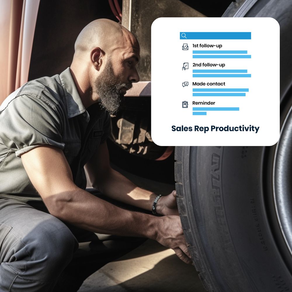 Increase sales rep productivity for commercial truck trailer and tire sales