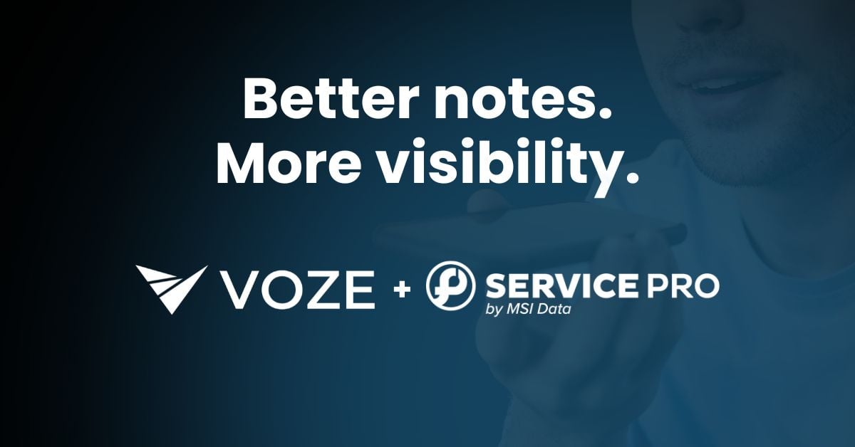 Voze Announces Alliance Partnership With Service Pro by MSI Data